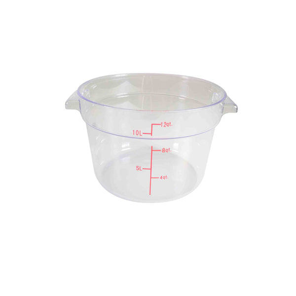 Thunder Group PLRFT312PC 12-Quart Clear Round Food Storage Container, Polycarbonate