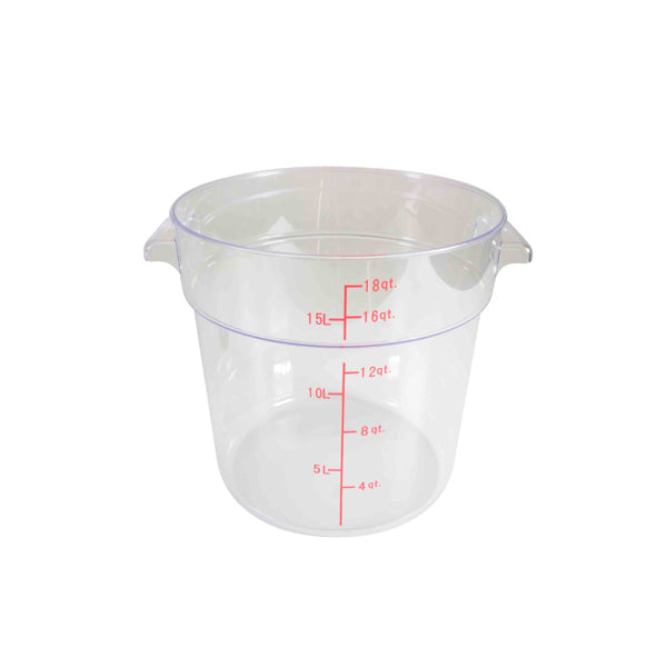 Thunder Group PLRFT318PC 18-Quart Clear Round Food Storage Container, Polycarbonate