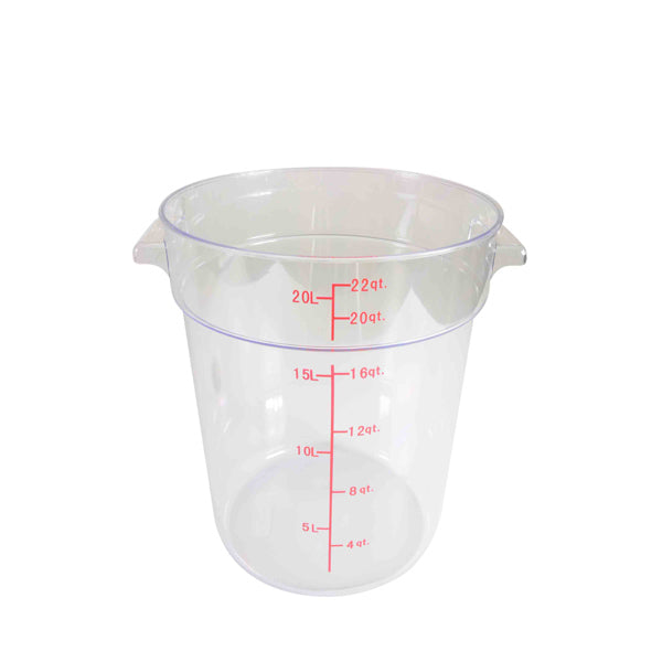 Thunder Group PLRFT322PC 22-Quart Clear Round Food Storage Container, Polycarbonate