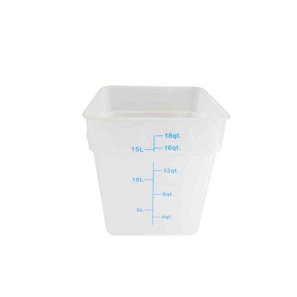 Thunder Group PLSFT018TL 18-Quart Plastic Square Food Storage Containers, Translucent