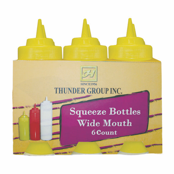 Thunder Group PLTHSB016YW 16 oz. Squeeze Bottle Yellow - 6/Pack