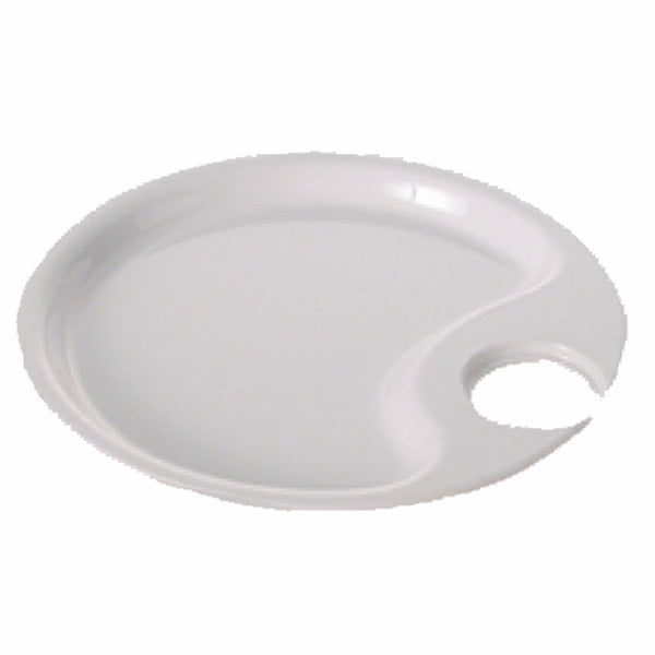 Thunder Group 10 1/2" Round Melamine Party Plate with Thumb Hold