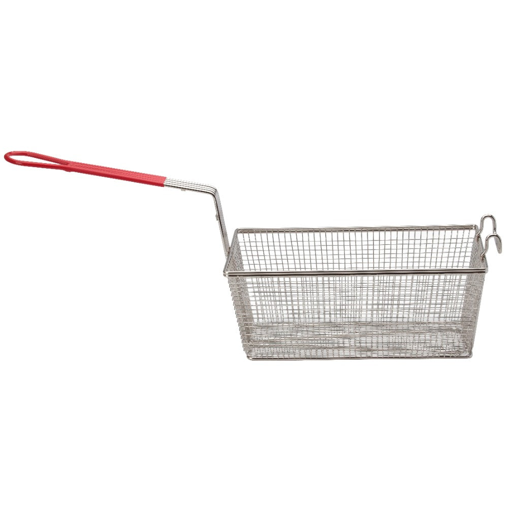 Royal Industries (ROY FB 1265 PH) Fryer Basket 12 1/2" with Red Coated Handle