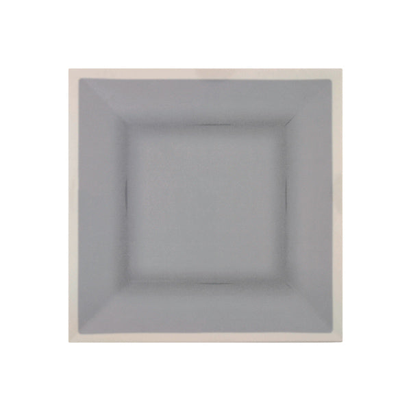 Thunder Group Square Gray Plate with Ivory Edge, Graham