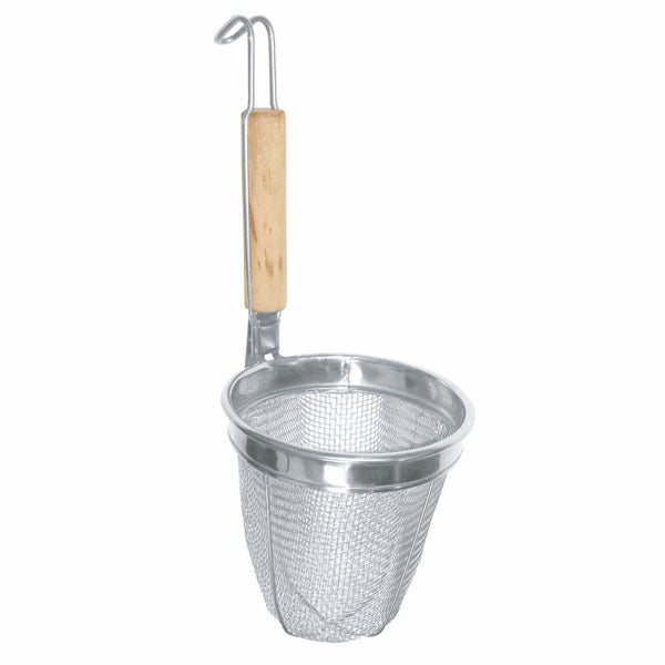 Thunder Group SLNS002 Stainless Steel Noodle Skimmer with Round Wooden Handle