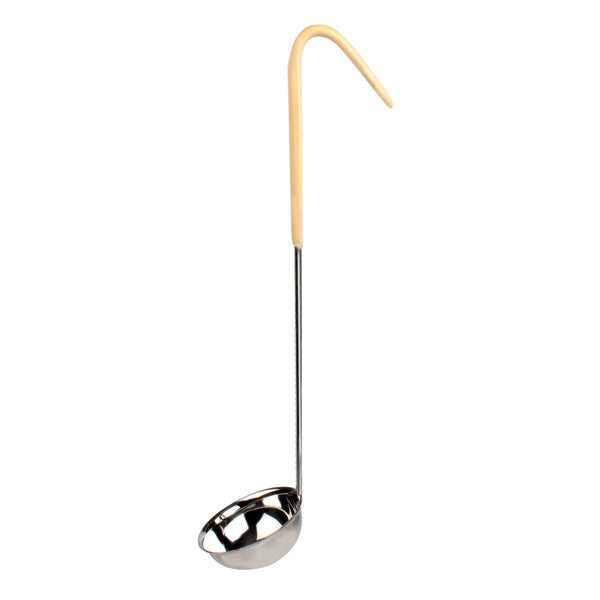 Thunder Group SLOL204 3 oz. One Piece Color Coded Ladle, Ivory Handle, S/S