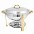Thunder Group SLRCF0831GH 4-Quart Gold Accented Round Chafer