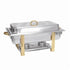 Thunder Group SLRCF0833GH 8-Quart Gold Accented Oblong Chafer