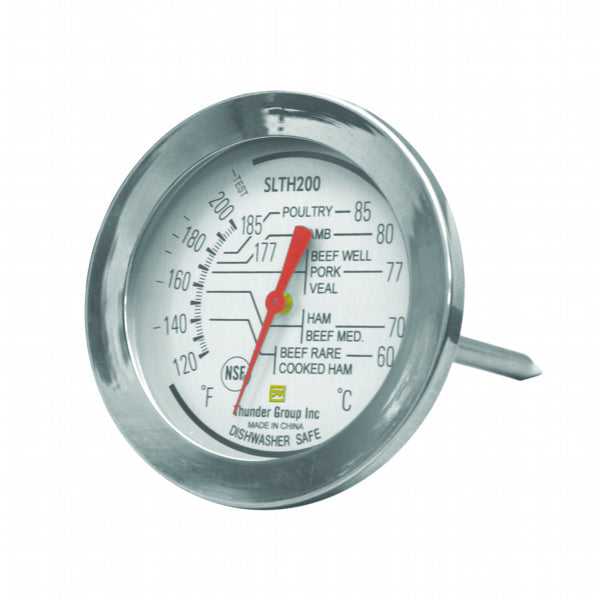 Thunder Group SLTH200, 120°F to 220°F Zone Dial Meat Thermometer (Card Packaging)