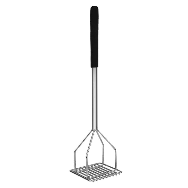 Thunder Group Square Potato Masher With Soft Grip, Chrome Plated