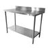 Thunder Group SLWT42448F4, 24" x 48" x 35", Flat Top Worktable with Flat Edges and 4" Backsplash