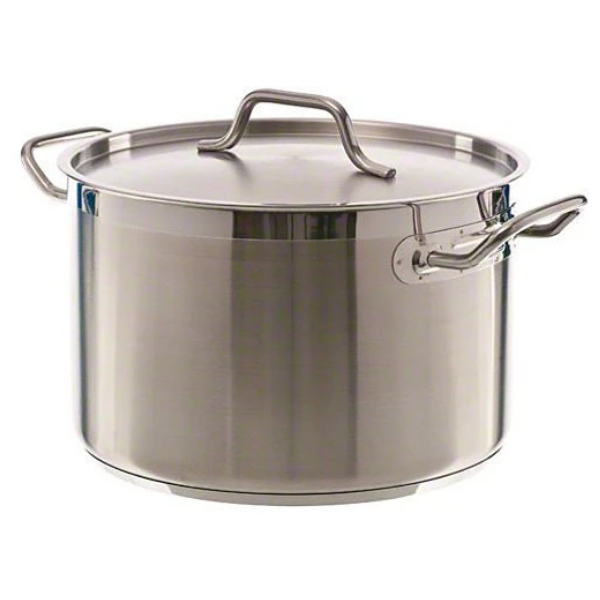 Update International SPS-12 SuperSteel 18/8 Stainless Steel Induction Ready Stock Pot with Cover, 12-Quart, Natural