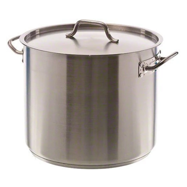 New Professional Commercial Grade 12 QT (Quart) Heavy-Gauge Stainless Steel Stock Pot, 3-Ply Clad Base, Induction Ready, With Lid Cover NSF Certified Item, Set of 3