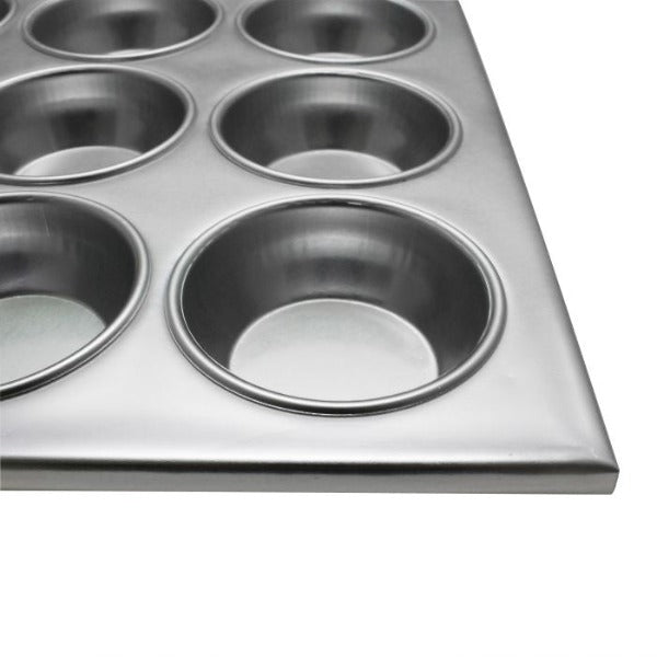 Thunder Group ALKMP012 12 Cup Aluminum Muffin Pan, 3.5 oz. Each Cup