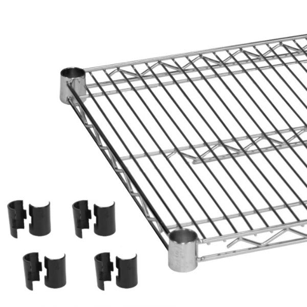 Thunder Group CMSV2448 Chrome Plated Wire Shelves 24" x 48" With 4 Set Plastic Clip