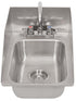 BK Resources (DDI-1014524S-P-G) 18GA T-304 Drop-In Sink 10"X14"X5"D Bowl With Faucet
