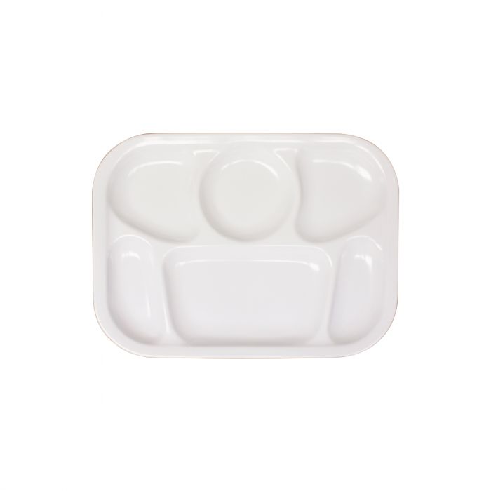 Thunder Group ML803W 13" x 9 1/2" White Melamine Compartment Tray - 12/Pack