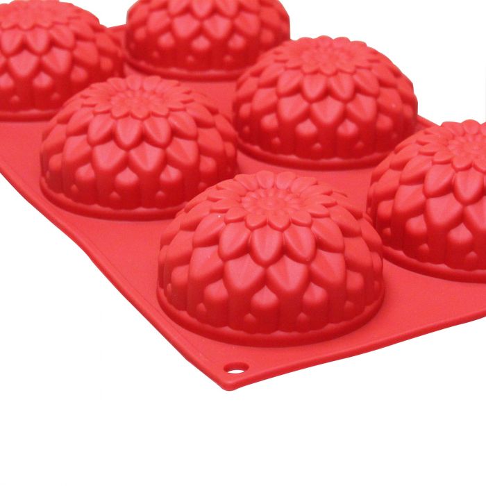 Thunder Group PLBM005S 3.89 oz. Sunflower High Heat Silicone Baking Mold, 6 Cavities