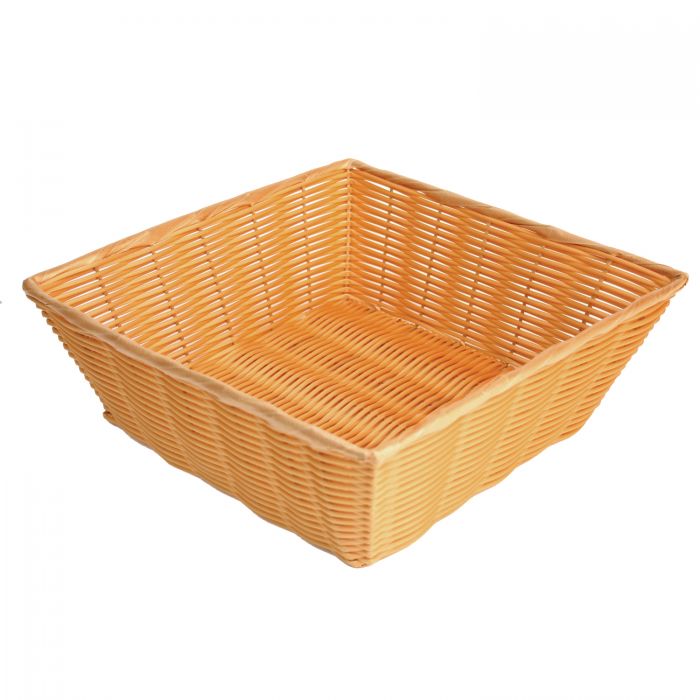 Thunder Group PLBN1313T 13" x 13" x 4 1/2" Square Hand-Woven Basket