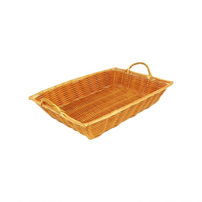 Thunder Group PLBN1611T 16" x 11" x 3" Rectangular Hand-Woven Basket with Handle