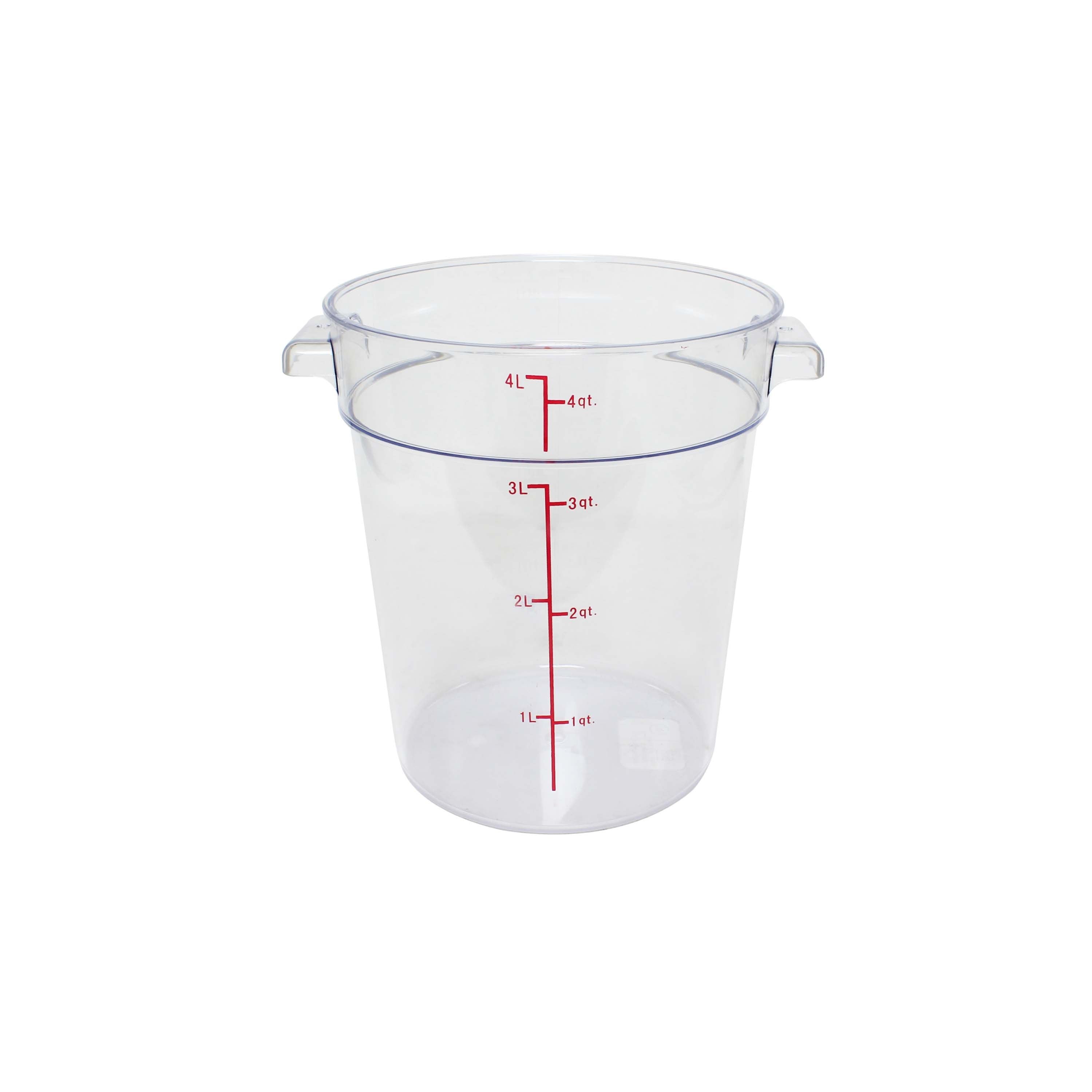 Thunder Group PLRFT304PC 4-Quart Clear Round Food Storage Container, Polycarbonate