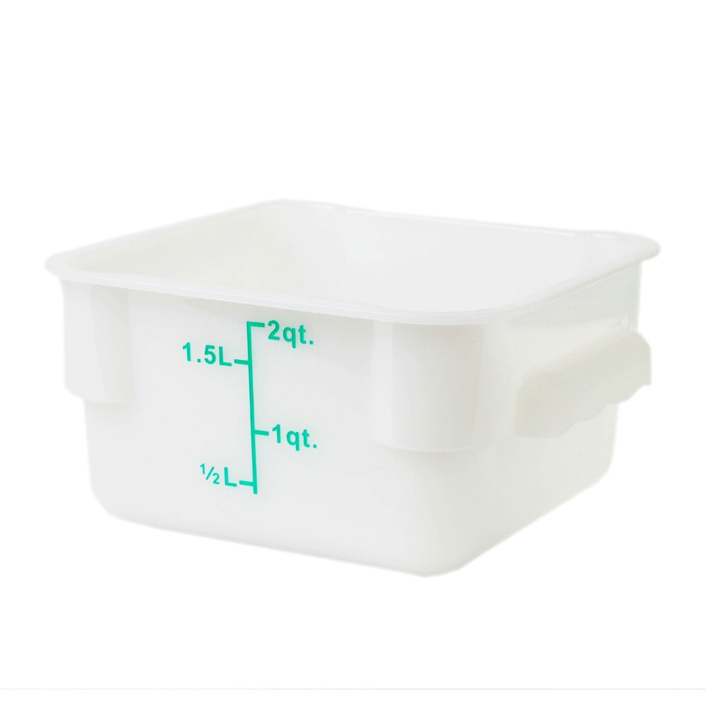 Thunder Group PLSFT002PP 2-Quart Plastic Square Food Storage Containers, White
