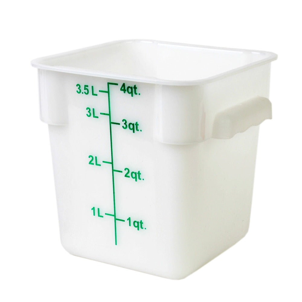 Thunder Group PLSFT004PP 4-Quart Plastic Square Food Storage Containers, White