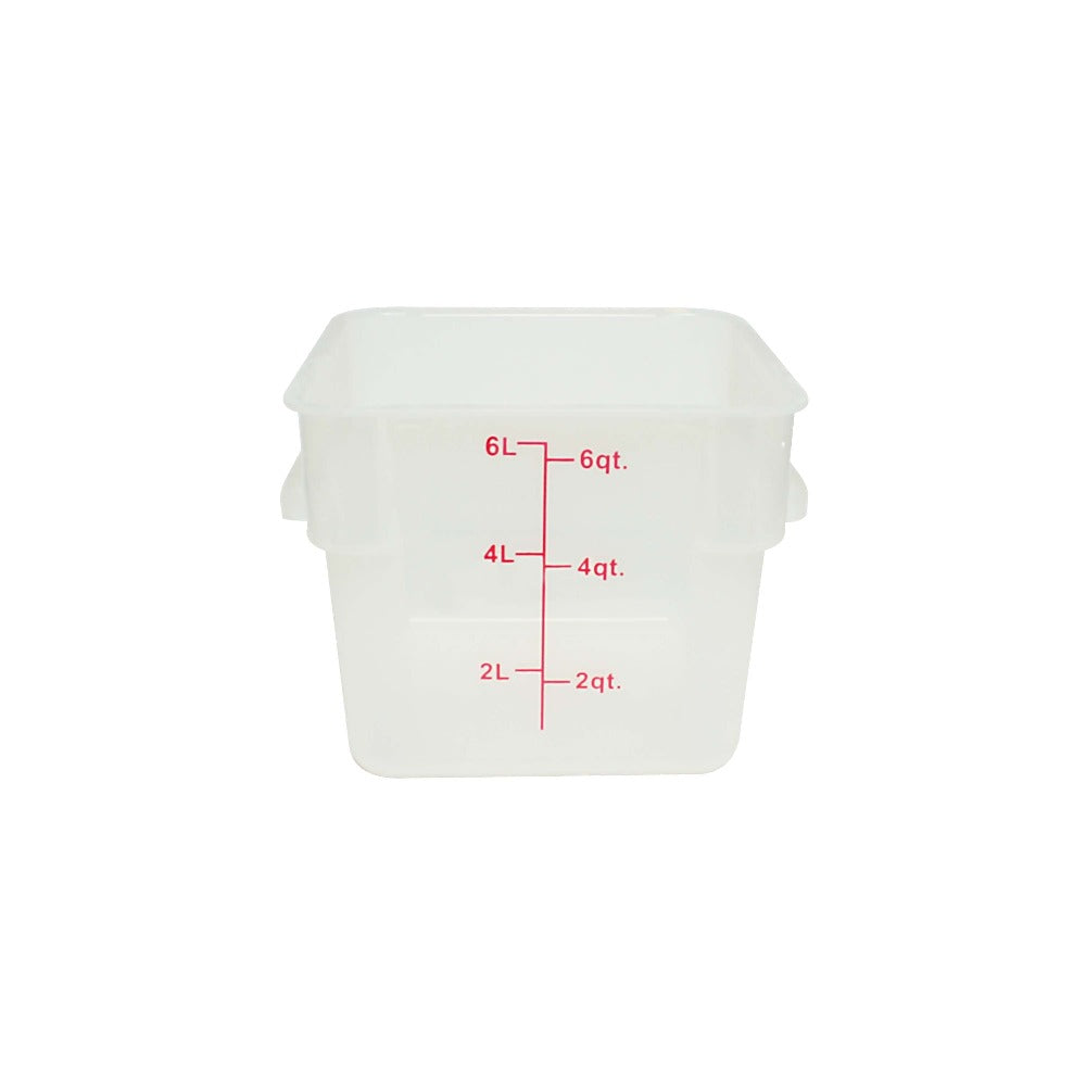 Thunder Group PLSFT006TL 6-Quart Plastic Square Food Storage Containers, Translucent