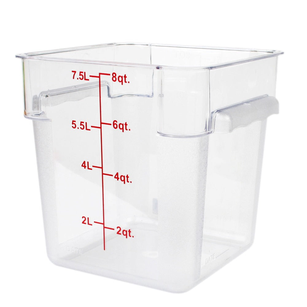 Thunder Group PLSFT008PC 8-Quart Polycarbonate Square Food Storage Containers, Clear