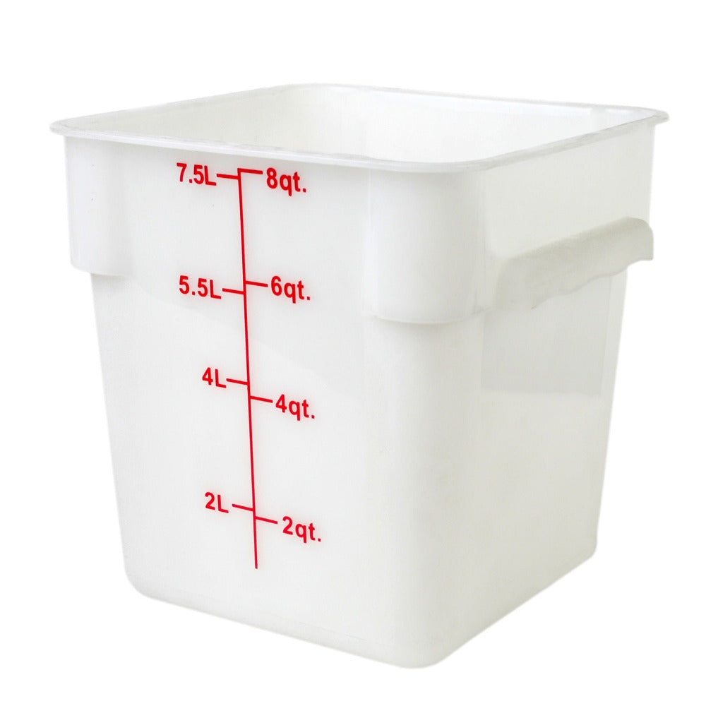 Thunder Group PLSFT008PP 8-Quart Plastic Square Food Storage Containers, White