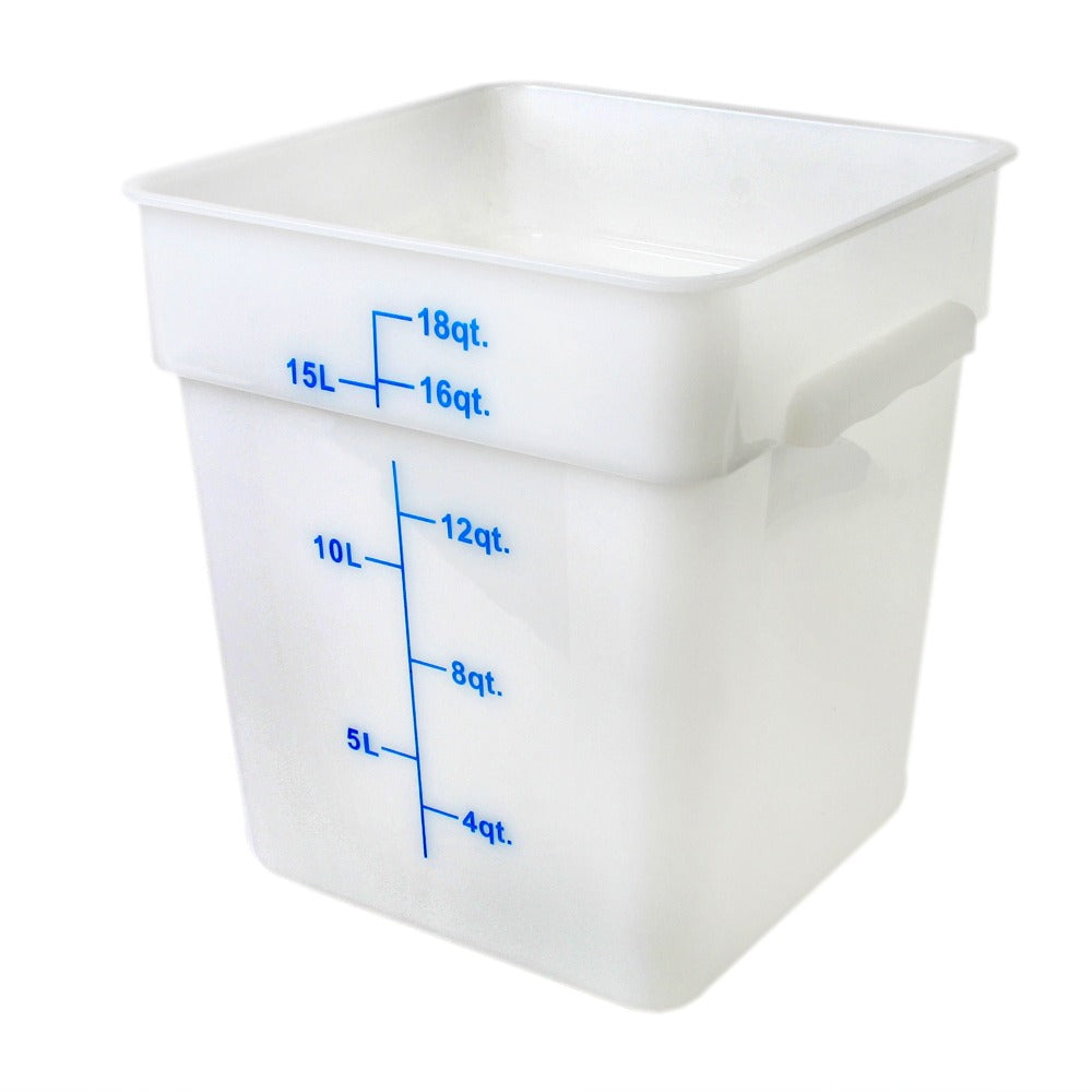 Thunder Group PLSFT018PP 18-Quart Plastic Square Food Storage Containers, White
