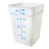 Thunder Group PLSFT022PP 22-Quart Plastic Square Food Storage Containers, White