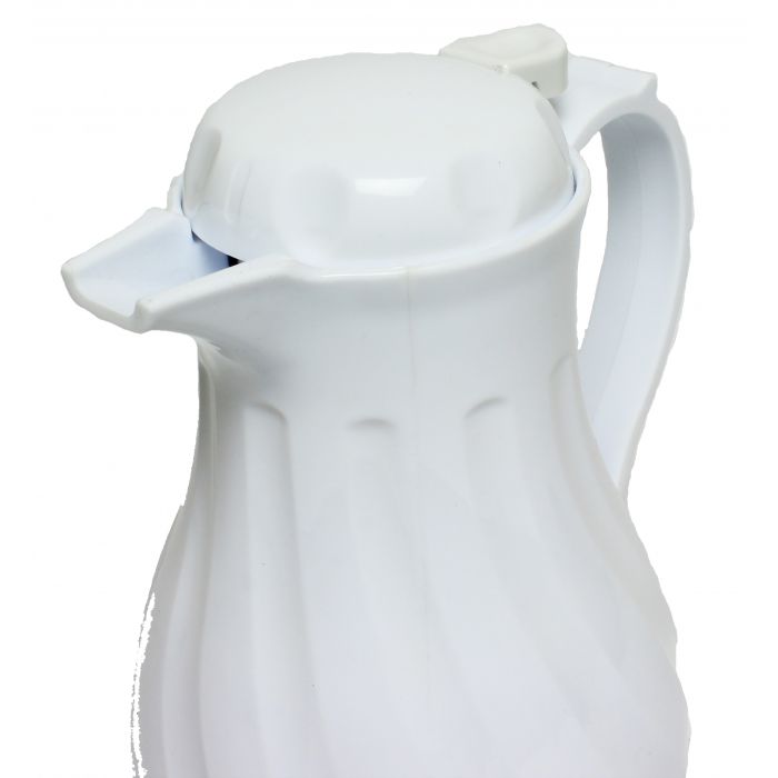 Thunder Group PLWS020WT White 20 oz. Swirl Double Wall Insulated Beverage Server