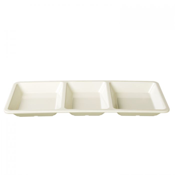 Thunder Group Rectangular 3-Section Compartment Tray, 15" x 6 1/4" x 1 3/8"