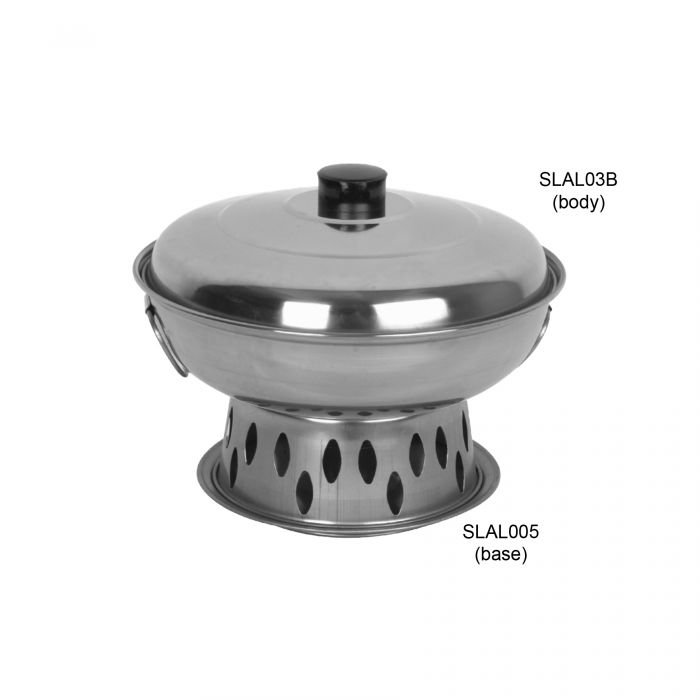 Thunder Group SLAL03A 10-Inch Stainless Steel Alcohol Wok Set (Lid, Body and Base)