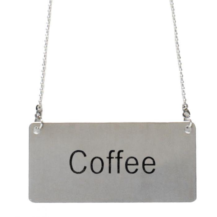 Thunder Group SLCS3174 Stainless Steel Coffee Chain Sign with 13-1/8" Chain Length