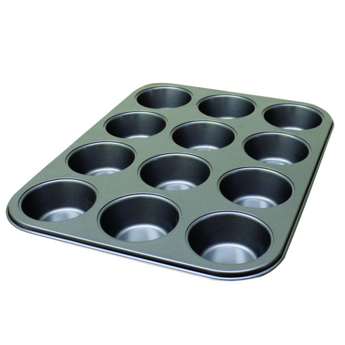 Thunder Group SLKMP012 12 Cup Muffin Pan - Non Stick (0.4M/M), 3.5 oz. Each Cup