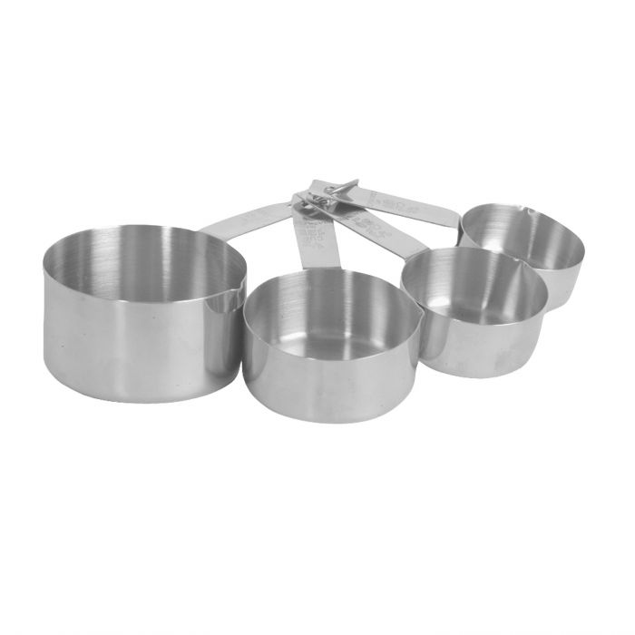 Thunder Group SLMC2414 Stainless Steel Measuring Cup Set (1/4, 1/3, 1/2, 1 Cup)