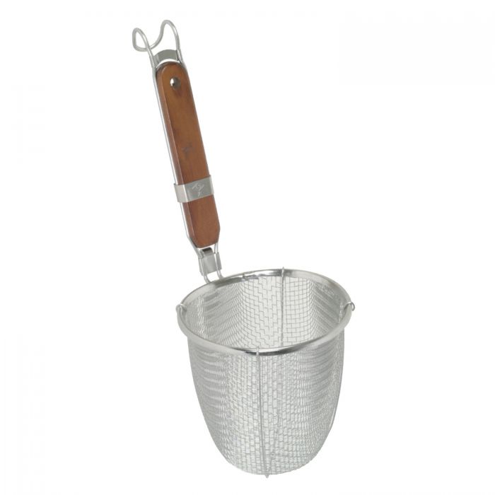 Thunder Group SLNS001 Stainless Steel Noodle Skimmer with Flat Wooden Handle
