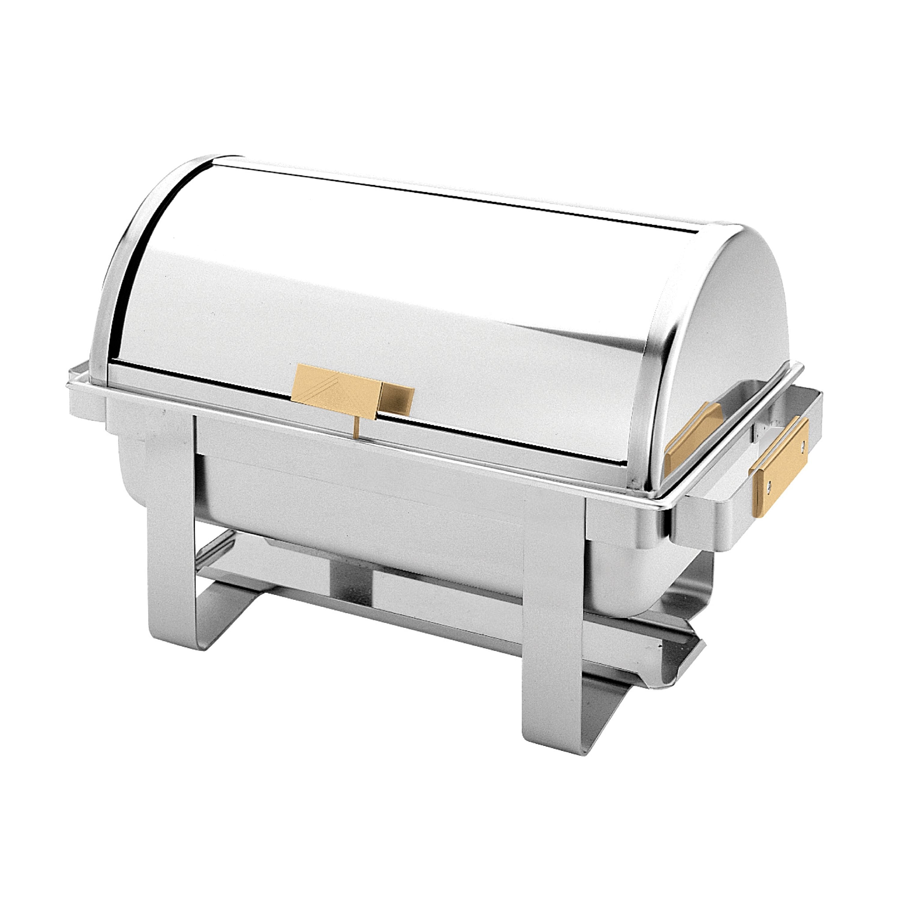Thunder Group SLRCF0171G Stainless Steel Roll Top Chafer with Gold Accented Handles