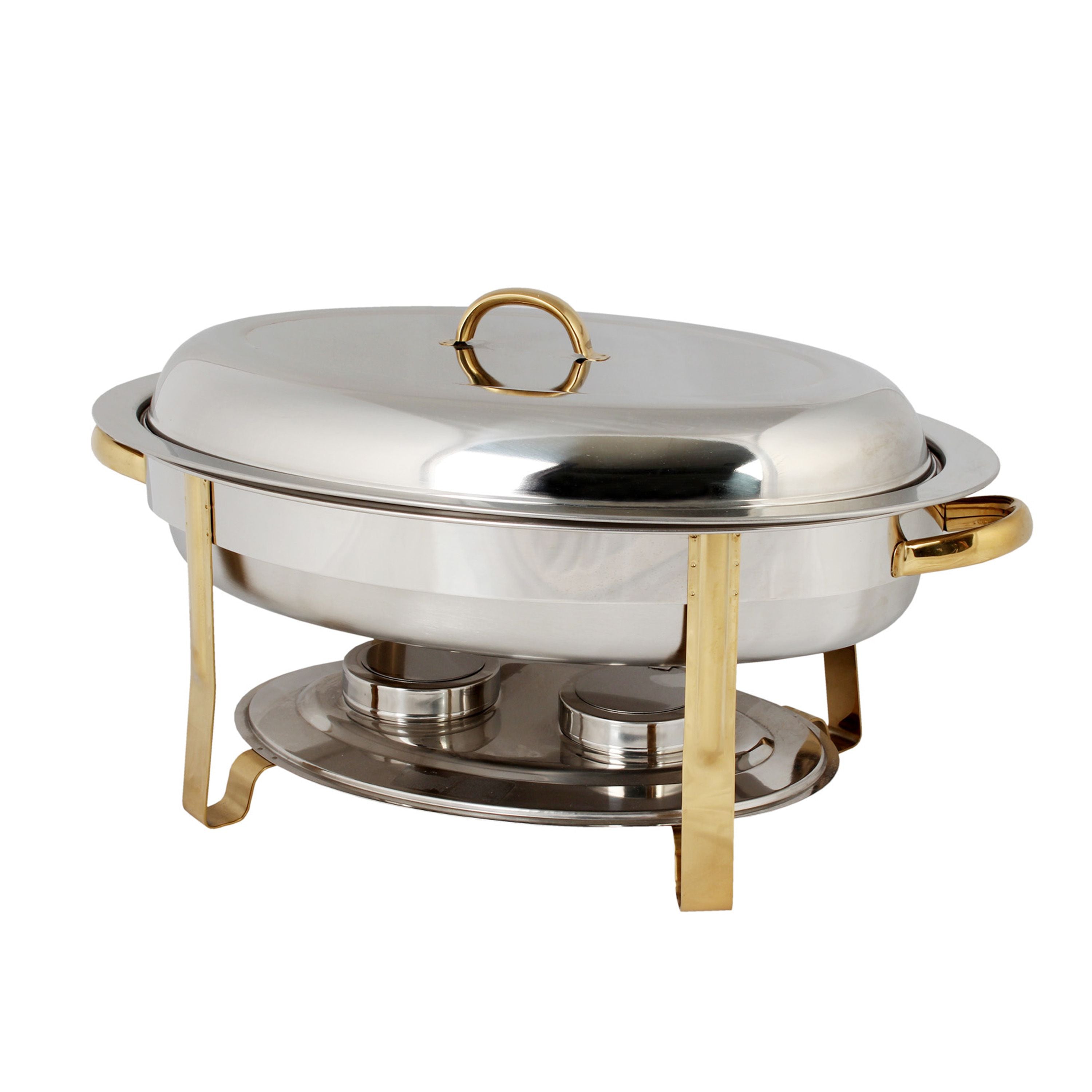 Thunder Group SLRCF0836GH 6-Quart Gold Accented Oval Chafer