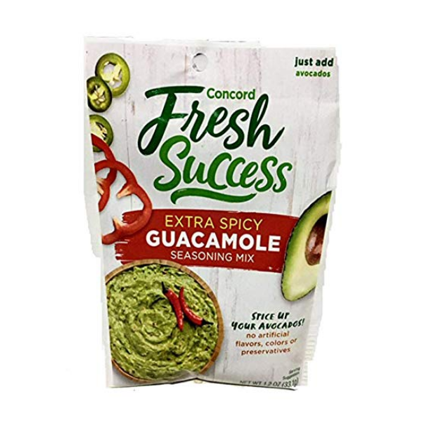 Concord Farms Extra Spicy Guacamole Mix, 1.2-ounce Pouches (VALUE Pack of 18 Pouches)