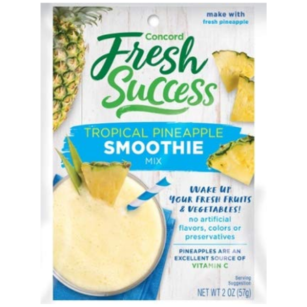 Concord Farms Tropical Pineapple Smoothie Mix, 2-Ounce Pouch (VALUE Pack of 12 Pouches)