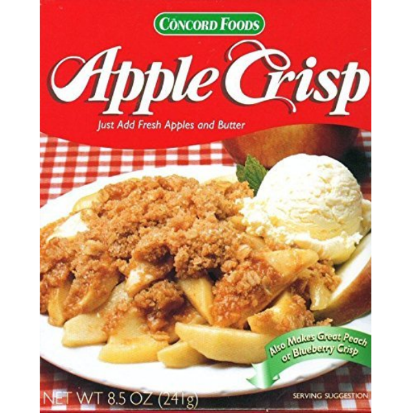 Concord Foods Apple Crisp Baking Mix (Pack of 2) 8.5 oz Boxes
