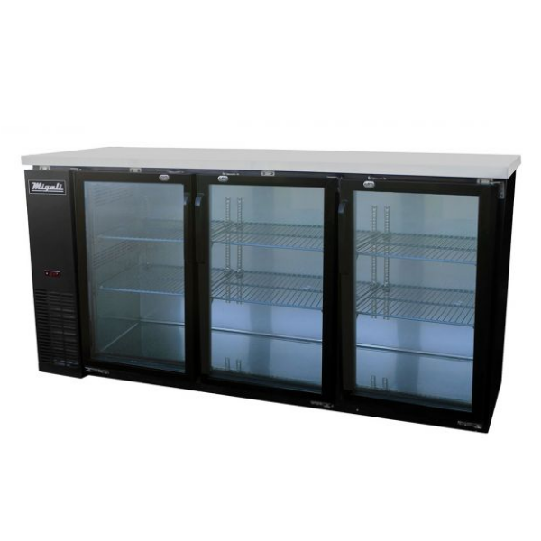 NEW-Migali-C-BB72G- 72" Glass Door Back Bar Refrigerator