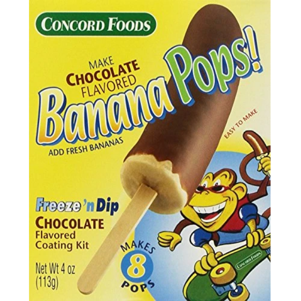 Concord Foods Chocolate Banana Pop Kits, 4-ounce Kits (VALUE Pack of 6 Kits)