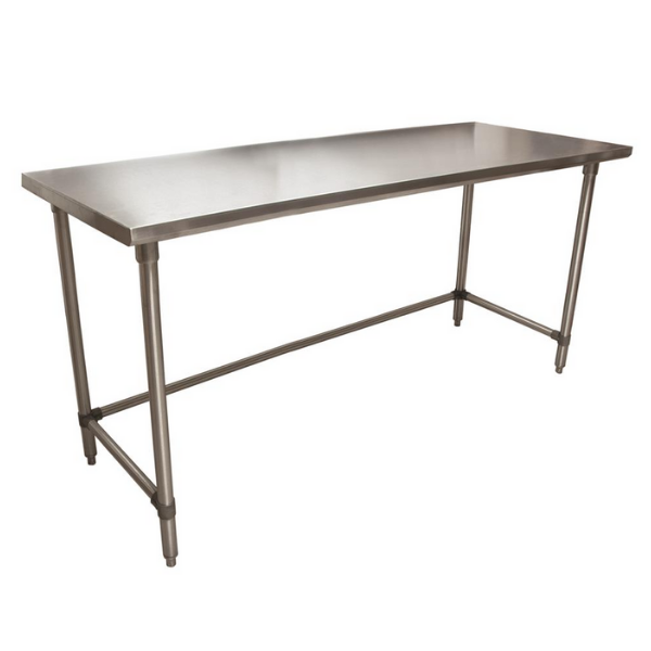 BK Resources (QVTOB-7224) 14 GA. T-304 72 X 24 Table Stainless Steel Open Base