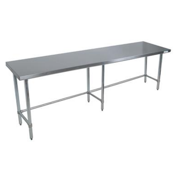 BK Resources (VTTOB-9630) 96" X 30" T-430 18 GA Stainless Steel Table Top Open Base