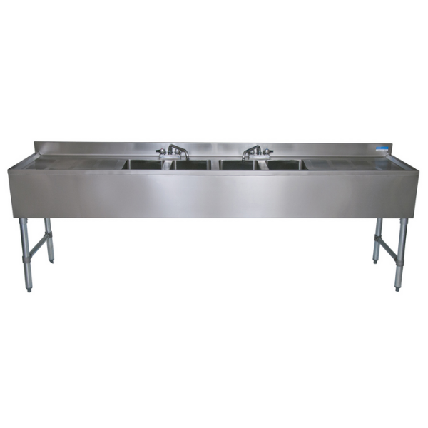 BK Resources OBSO Compartment Underbar Sink 96"OAL 10X14X10D BOWLS SS