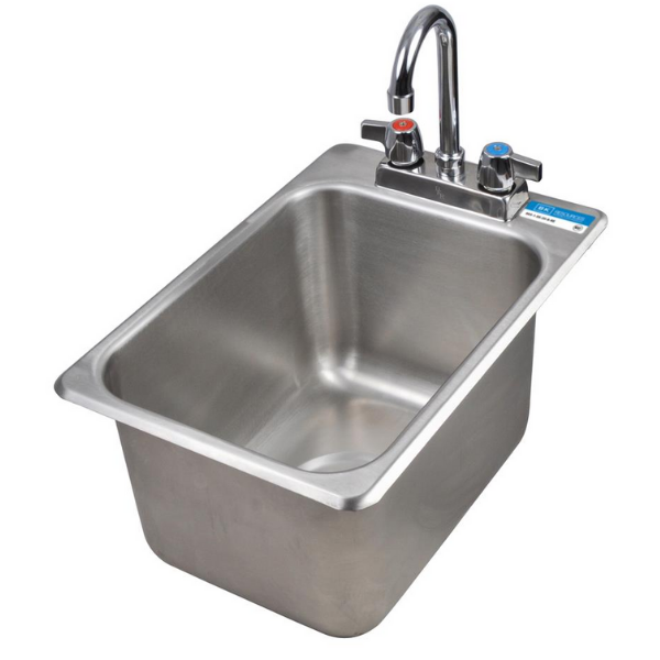 BK Resources 1 Compartment Drop-In Sink 10 X 14 X 10D With Faucet
